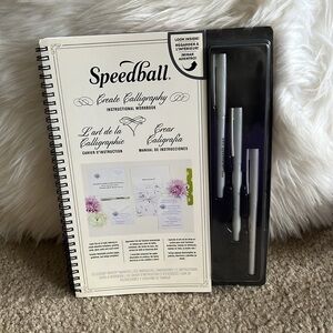 COPY - Speedball create calligraphy instructional workbook with 3 pens